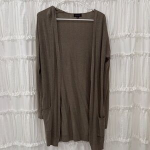 Lightweight Open-Front Cardigan - Olive Brown